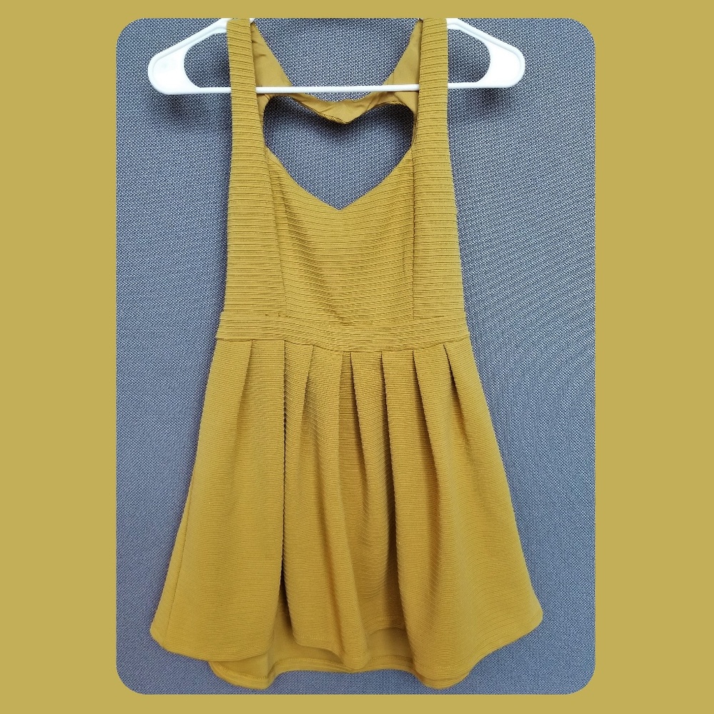 POOF COUTURE Yellow Heart Cut-Out Mini Dress